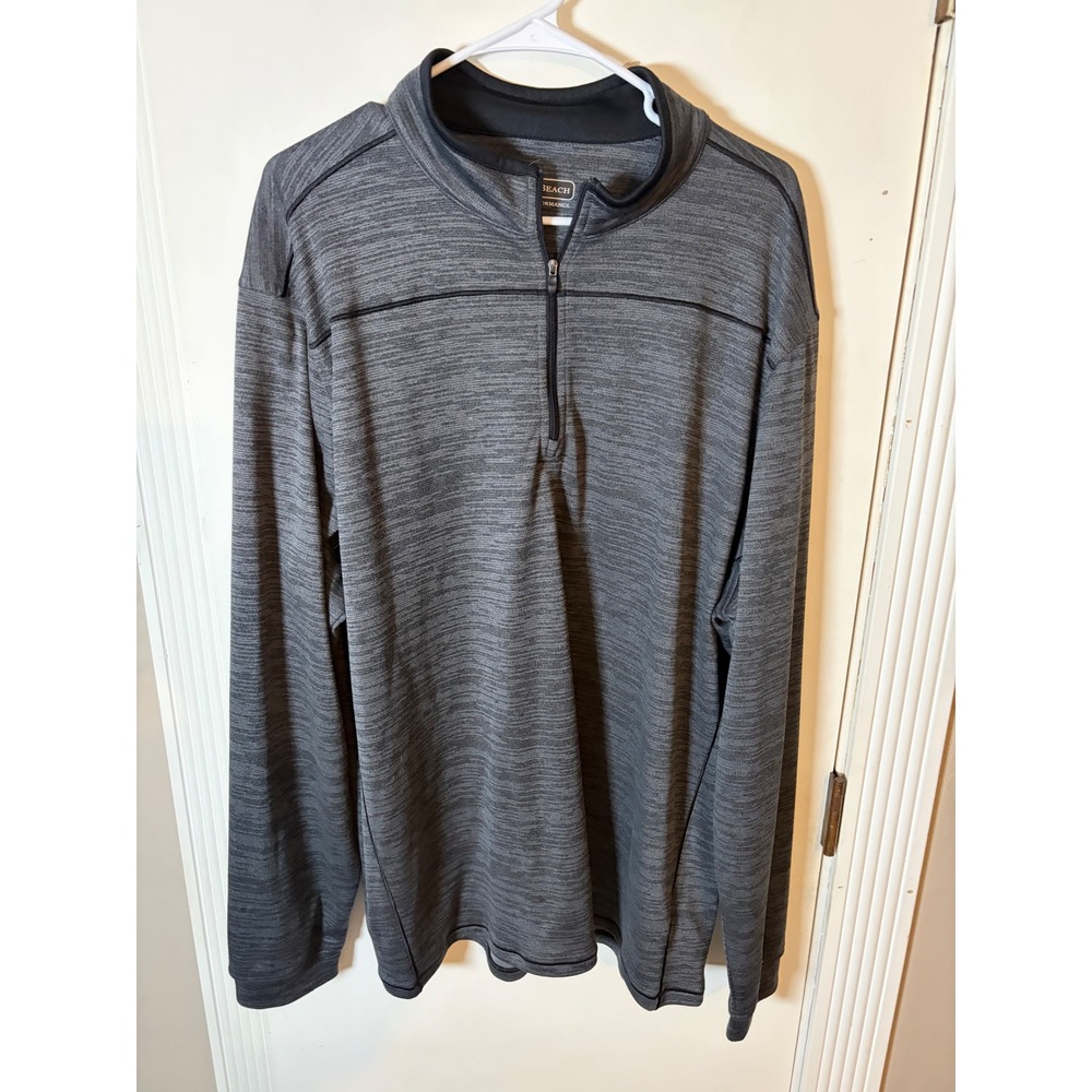 Pebble Beach Dry-Luxe Performance Mens XXL 1/4 Zip Pullover Gray Space Dye Golf